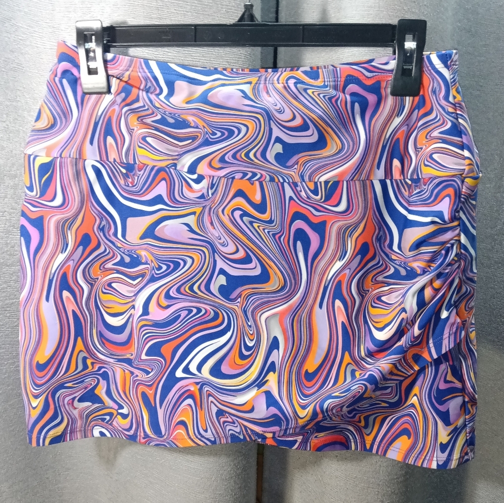 Purple Swirl Tulip Skirt Swim Bottom